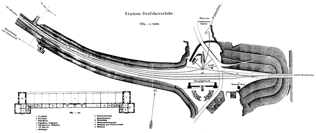 Lageplan Station Großhesselohe 1877